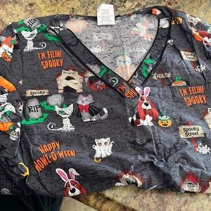 halloween scrub top